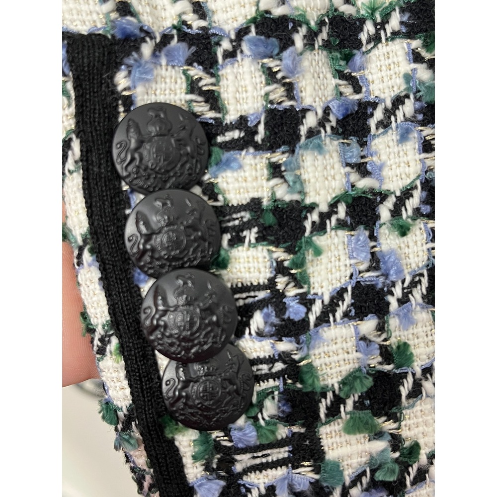 Veronica Beard Miller Dickey‎ Jacket Women 12 Multi Houndstooth Tweed Blazer - Picture 8 of 12